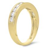 0.75 Carat (ctw) 14K Yellow Gold Round Cut Diamond Ladies Stackable Anniversary Wedding Band 3/4 CT