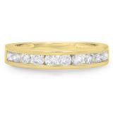 0.75 Carat (ctw) 14K Yellow Gold Round Cut Diamond Ladies Stackable Anniversary Wedding Band 3/4 CT
