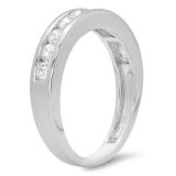 IGI CERTIFIED 0.75 Carat (ctw) 14K White Gold Round Cut Diamond Ladies Stackable Anniversary Wedding Band 3/4 CT