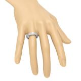 IGI CERTIFIED 0.75 Carat (ctw) 14K White Gold Round Cut Diamond Ladies Stackable Anniversary Wedding Band 3/4 CT