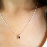 0.27 Carat (ctw) 10K White Gold Round Cut Black Diamond Ladies Solitaire Pendant 1/4 CT