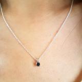 0.27 Carat (ctw) 10K White Gold Round Cut Black Diamond Ladies Solitaire Pendant 1/4 CT