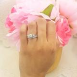 1.75 Carat (ctw) 14K White Gold Round White Diamond Ladies Vintage 3 Stone Bridal Engagement Ring Set 1 3/4 CT
