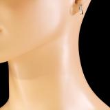 0.20 Carat (ctw) 10K Rose Gold Round Cut Diamond Ladies Huggie Hoop Earrings 1/5 CT