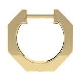 0.20 Carat (ctw) 10K Yellow Gold Round Cut Diamond Ladies Huggie Hoop Earrings 1/5 CT
