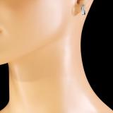 0.20 Carat (ctw) 14K White Gold Round Cut Diamond Ladies Huggie Hoop Earrings 1/5 CT