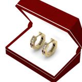 0.20 Carat (ctw) 14K Yellow Gold Round Cut Diamond Ladies Huggie Hoop Earrings 1/5 CT