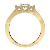 1.00 Carat (ctw) 14K Yellow Gold Princess Cut Diamond Ladies Bridal 3 Stone Engagement Ring 1 CT