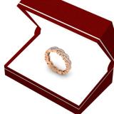 0.33 Carat (ctw) 10K Rose Gold Round Cut Diamond Ladies Bridal Anniversary Wedding Swirl Band 1/3 CT