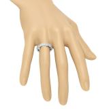 0.33 Carat (ctw) 10K White Gold Round Cut Diamond Ladies Bridal Anniversary Wedding Swirl Band 1/3 CT