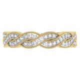 0.33 Carat (ctw) 10K Yellow Gold Round Cut Diamond Ladies Bridal Anniversary Wedding Swirl Band 1/3 CT