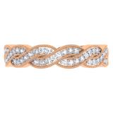 0.33 Carat (ctw) 14K Rose Gold Round Cut Diamond Ladies Bridal Anniversary Wedding Swirl Band 1/3 CT