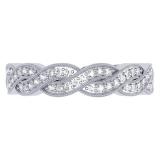 0.33 Carat (ctw) 18K White Gold Round Cut Diamond Ladies Bridal Anniversary Wedding Swirl Band 1/3 CT
