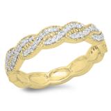 0.33 Carat (ctw) 18K Yellow Gold Round Cut Diamond Ladies Bridal Anniversary Wedding Swirl Band 1/3 CT