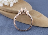 0.75 Carat (ctw) 14K Rose Gold Round Cut Diamond Ladies Bridal 3 Stone Engagement Ring 3/4 CT