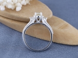 0.75 Carat (ctw) 18K White Gold Round Cut Diamond Ladies Bridal 3 Stone Engagement Ring 3/4 CT