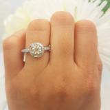 1.00 Carat (ctw) 14K White Gold Round Cut Diamond Ladies Bridal Vintage Halo Style Engagement Ring 1 CT