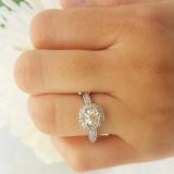 1.00 Carat (ctw) 14K White Gold Round Cut Diamond Ladies Bridal Vintage Halo Style Engagement Ring 1 CT