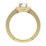 1.00 Carat (ctw) 14K Yellow Gold Round Cut Diamond Ladies Bridal Vintage Halo Style Engagement Ring 1 CT