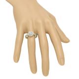 1.00 Carat (ctw) 14K Yellow Gold Round Cut Diamond Ladies Bridal Vintage Halo Style Engagement Ring 1 CT