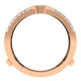 0.25 Carat (ctw) 10K Rose Gold Round Cut Diamond Ladies Anniversary Wedding Band Enhancer Guard Double Ring 1/4 CT