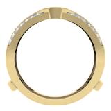 0.25 Carat (ctw) 10K Yellow Gold Round Cut Diamond Ladies Anniversary Wedding Band Enhancer Guard Double Ring 1/4 CT