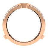 0.25 Carat (ctw) 14K Rose Gold Round Cut Diamond Ladies Anniversary Wedding Band Enhancer Guard Double Ring 1/4 CT