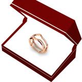 0.25 Carat (ctw) 14K Rose Gold Round Cut Diamond Ladies Anniversary Wedding Band Enhancer Guard Double Ring 1/4 CT