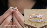 0.80 Carat (ctw) 14K Rose Gold Round Cut Diamond Ladies Anniversary Wedding Band 3 Stone Enhancer Guard Double Ring 3/4 CT