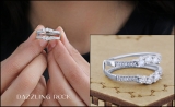 0.80 Carat (ctw) 14K White Gold Round Cut Diamond Ladies Anniversary Wedding Band 3 Stone Enhancer Guard Double Ring 3/4 CT