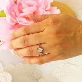 0.25 Carat (ctw) 14K Rose Gold Round Cut Red & White Diamond Ladies Bridal Swirl Promise Heart Ring 1/4 CT