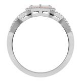 0.25 Carat (ctw) 14K White Gold Round Cut Red & White Diamond Ladies Bridal Swirl Promise Heart Ring 1/4 CT