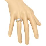 0.25 Carat (ctw) 14K Yellow Gold Round Cut Red & White Diamond Ladies Bridal Swirl Promise Heart Ring 1/4 CT