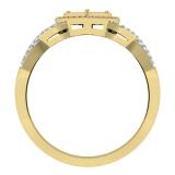 0.25 Carat (ctw) 18K Yellow Gold Round Cut Red & White Diamond Ladies Bridal Swirl Promise Heart Ring 1/4 CT
