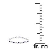 2.27 Carat (ctw) Sterling Silver Real Oval Cut Blue Sapphire & Round Cut White Diamond Ladies Infinity Link Tennis Bracelet