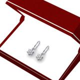 0.30 Carat (ctw) 18K White Gold Round Cut Diamond Ladies Cluster Flower Dangling Drop Earrings 1/3 CT