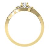0.50 Carat (ctw) 10K Yellow Gold Round Cut Diamond Ladies Bridal Bypass Swirl 3 Stone Engagement Ring 1/2 CT