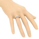 0.50 Carat (ctw) 14K Rose Gold Round Cut Diamond Ladies Bridal Bypass Swirl 3 Stone Engagement Ring 1/2 CT