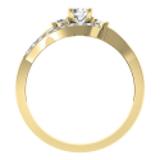 0.50 Carat (ctw) 14K Yellow Gold Round Cut Diamond Ladies Bridal Bypass Swirl 3 Stone Engagement Ring 1/2 CT