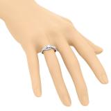 0.50 Carat (ctw) 18K White Gold Round Cut Diamond Ladies Bridal Bypass Swirl 3 Stone Engagement Ring 1/2 CT