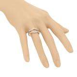 0.40 Carat (ctw) 10K Rose Gold Round Cut Diamond Ladies Anniversary Wedding Enhancer Guard Double Ring
