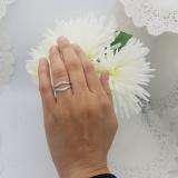 0.40 Carat (ctw) 14K White Gold Round Cut Diamond Ladies Anniversary Wedding Enhancer Guard Double Ring