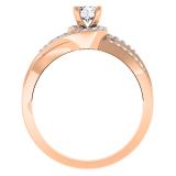 0.45 Carat (ctw) 10K Rose Gold Round Cut Diamond Ladies Twisted Split Shank Bridal Engagement Ring 1/2 CT
