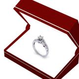 0.45 Carat (ctw) 10K White Gold Round Cut Diamond Ladies Twisted Split Shank Bridal Engagement Ring 1/2 CT