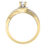 0.45 Carat (ctw) 10K Yellow Gold Round Cut Diamond Ladies Twisted Split Shank Bridal Engagement Ring 1/2 CT