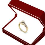 0.45 Carat (ctw) 10K Yellow Gold Round Cut Diamond Ladies Twisted Split Shank Bridal Engagement Ring 1/2 CT