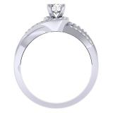 0.45 Carat (ctw) 14K White Gold Round Cut Diamond Ladies Twisted Split Shank Bridal Engagement Ring 1/2 CT