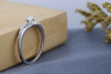 0.33 Carat (ctw) 10K White Gold Round Cut Diamond Ladies Bridal Wave Promise Engagement Ring 1/3 CT
