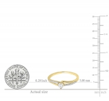 0.33 Carat (ctw) 18K Yellow Gold Round Cut Diamond Ladies Bridal Wave Promise Engagement Ring 1/3 CT
