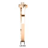 0.03 Carat (ctw) 10K Rose Gold Round Cut Diamond Ladies Bridal Bypass Solitaire Promise Ring